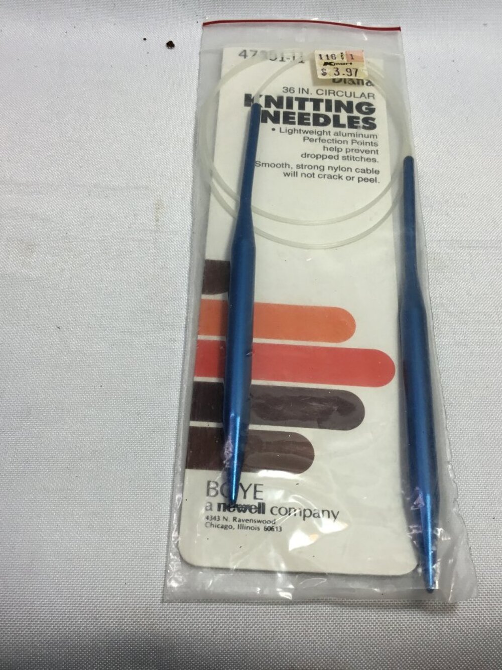 Vintage Boye 36" Size 13 Circular Knitting Needle 47351 Aluminum Points USA